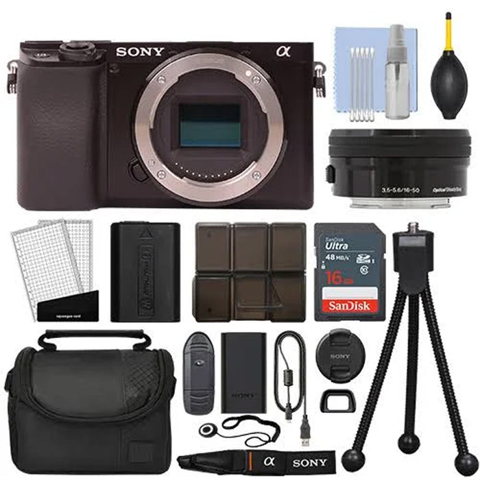 Sony Alpha a6100 Mirrorless Digital Camera with 16-50mm 16GB Kit