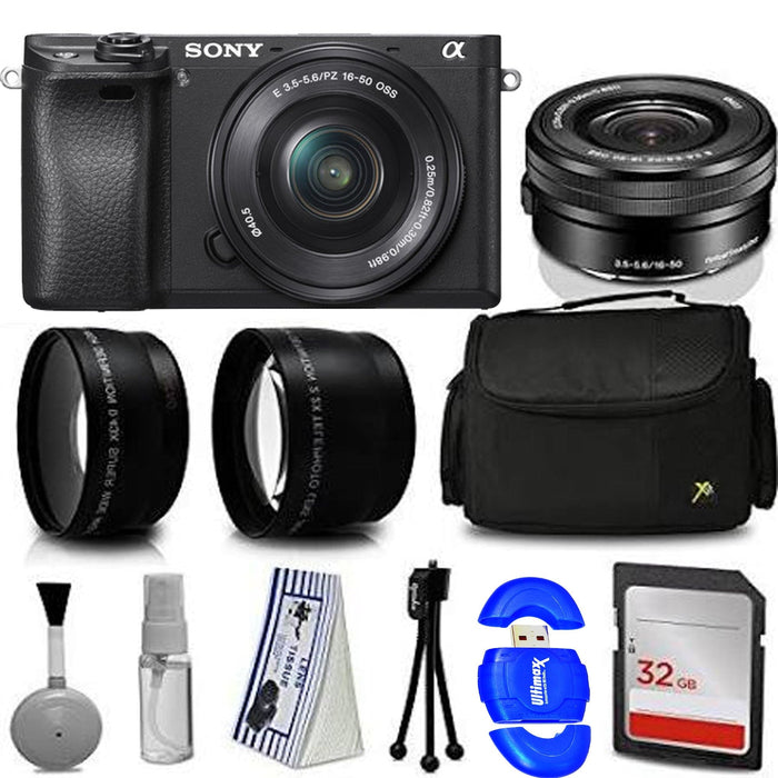 Sony Alpha a6300 Mirrorless Digital Camera with 16-50mm Lens Premium Starter Bundle