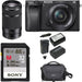 Sony Alpha a6300 Mirrorless w/ 16-50mm Lens &amp; Sony E 55-210mm Sony 32GB Memory Card Starter Kit