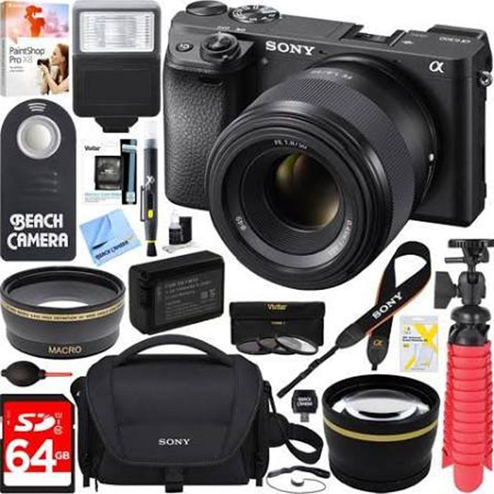 Sony a6300 Alpha 4K Mirrorless Digital Camera 64GB Accessory Bundle