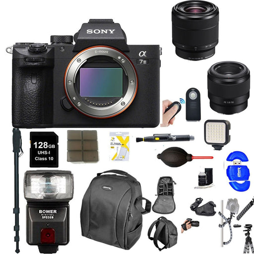 Sony Alpha a7 III Mirrorless Digital Camera USA |28-70mm &amp; 50mm 1.8 Lenses w/128GB Memory Card Supreme Bundle