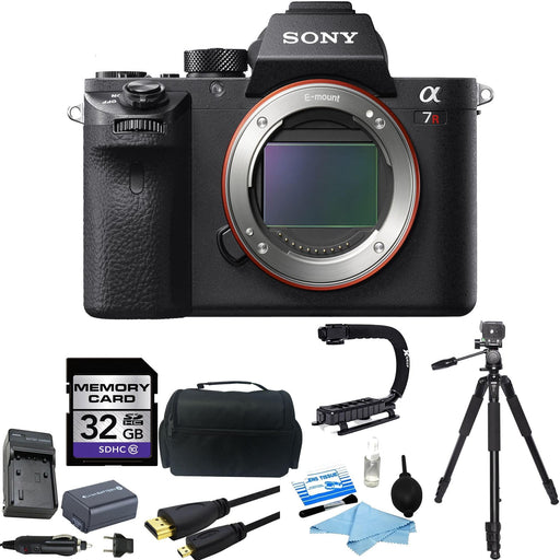 Sony Alpha a7R II Mirrorless Digital Camera (Body Only) with Sandisk 64GB MC | Tripod | Spare Battery & Charger Bundle