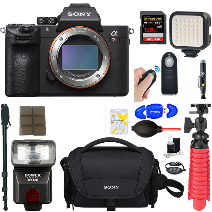 Sony Alpha a7R IV Mirrorless Digital Camera (Body Only) with | 128GB Memory &amp; Flash Bundle