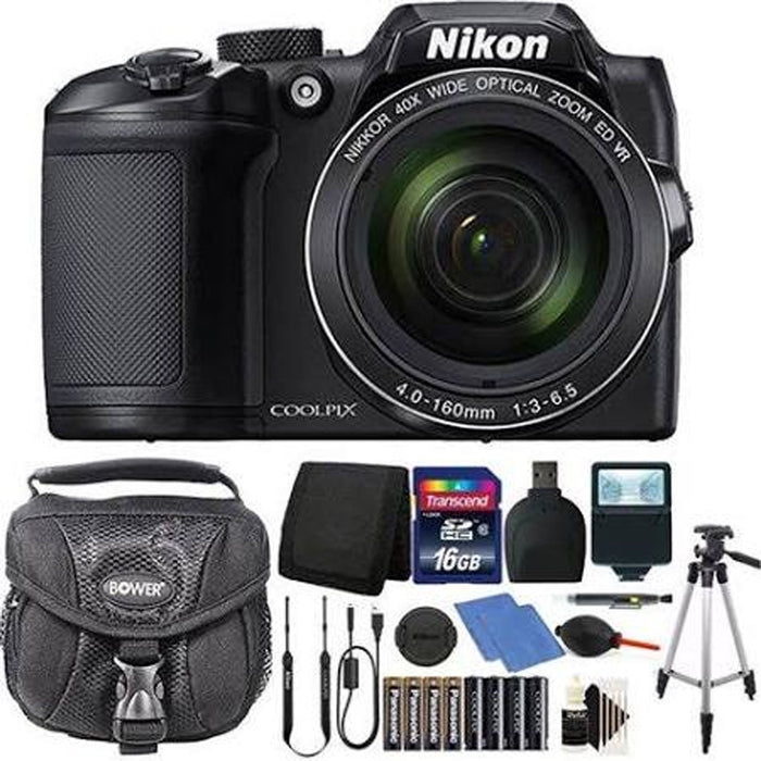 Nikon Coolpix B500 16MP Digital Camera with Extra Batteries + Accessories -Black