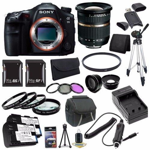 SONY ALPHA A99 24.3 MP CMOS + TAMRON SP AF 10-24MM ZOOM LENS+NP-FM500H BATTERY+EXTERNAL CHARGER+32GB SDHC CARD + 64GB SDXC CARD TRIPOD SAVER BUNDLE