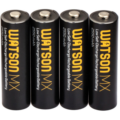 Watson MX AA NiMH Batteries (4-Pack, 1.2V, 2550mAh)