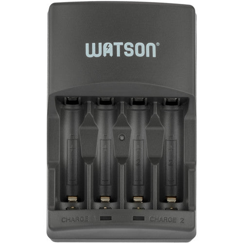 Watson Rapid Charger with 4 AA NiMH Rechargeable Batteries (2500mAh)