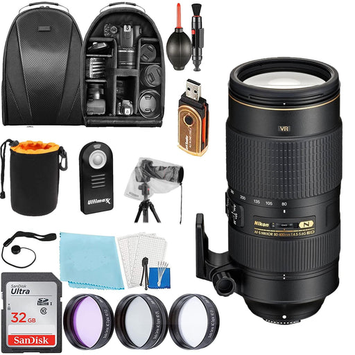 Nikon AF-S NIKKOR 80-400mm f/4.5-5.6G ED VR Lens Deluxe Bundle