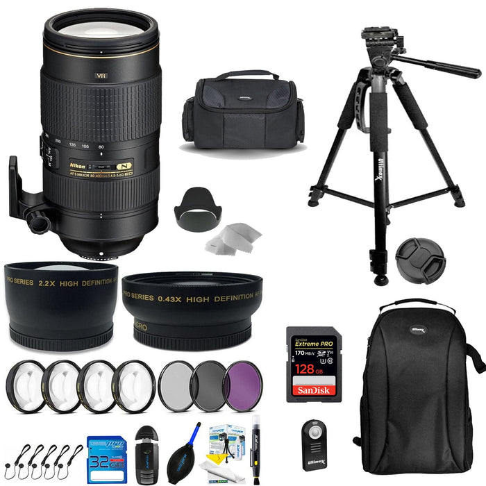 Nikon AF-S NIKKOR 80-400mm f/4.5-5.6G ED VR With 128GB and More