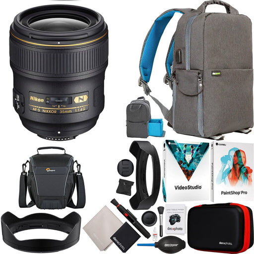 Nikon AF-S NIKKOR 35mm f/1.4G Lens Supreme Bundle with Editing Sofware & More