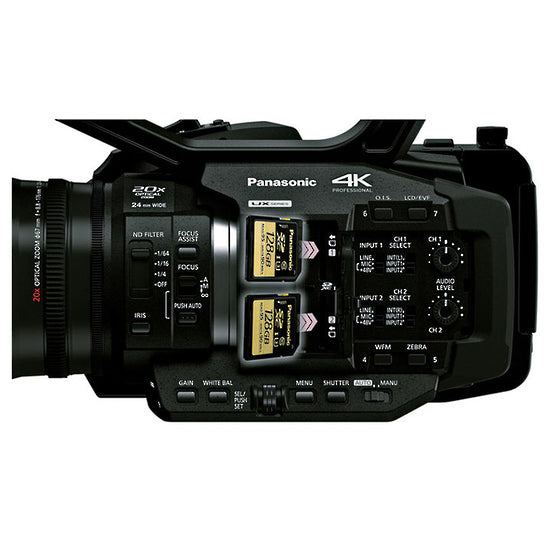 Panasonic AG-UX180 4K Premium Professional Camcorder with 2x Spare Batteries &amp; More Bundle