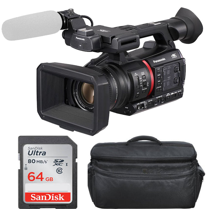 Panasonic AG-CX350 4K Camcorder NTSC/PAL with Sandisk 64GB Memory Card &amp; Large Camcorder Carrying Case