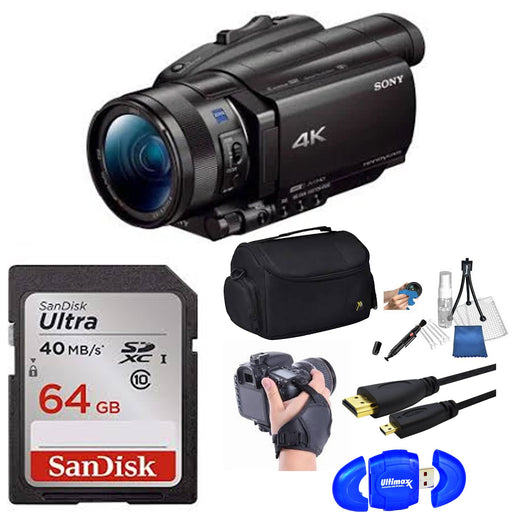 Sony FDR-AX700 4K HDR Camcorder with 64GB Starter Bundle