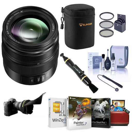 Panasonic Lumix G X Vario 12-35mm f/2.8 II ASPH. POWER O.I.S. Lens 58mm Rain Bundle