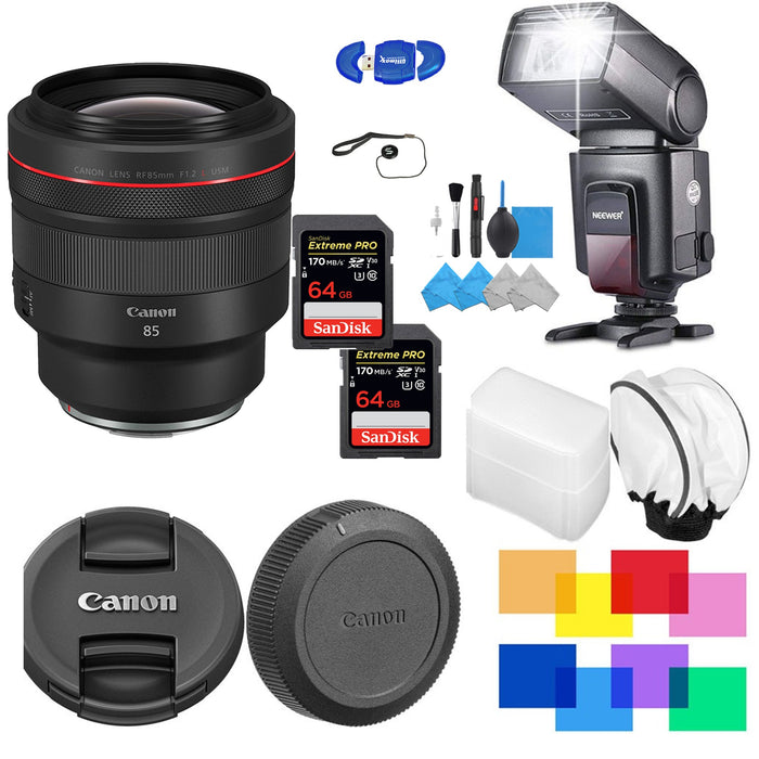 Canon RF 85mm f/1.2L USM Lens Lens with 2X G4 GB Universal Pro Flash Bundle