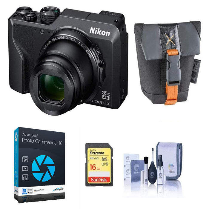 Nikon COOLPIX A1000 Digital Camera Professional Kit with Photo Editing Software