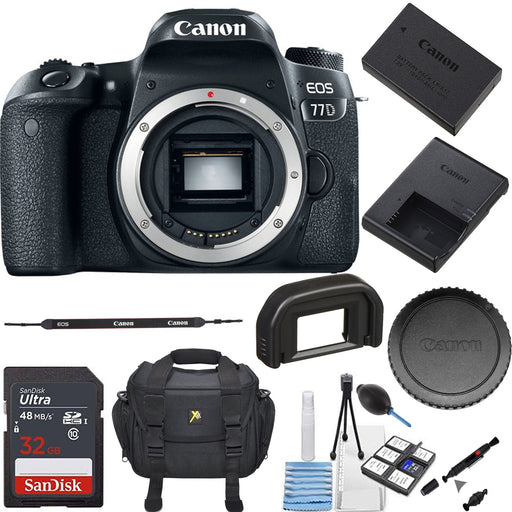 Canon EOS 77D DSLR Camera (Body Only) Starter Essential Bundle