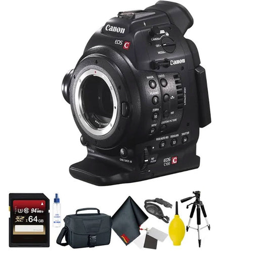 Canon EOS C100 Mark II Body with Dual Pixel CMOS AF w/ Mega Accessory Bundle