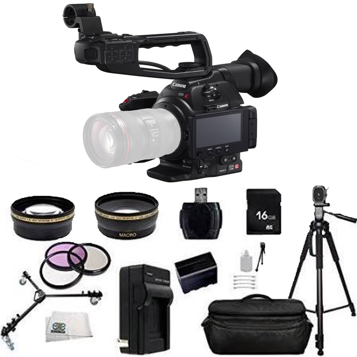 Canon EOS C100 Mark II Body with Dual Pixel CMOS AF w/ Professional Tripod Bundle