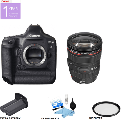 Canon EOS- 1D X Digital SLR Camera w/Canon 24-105mm f/4L IS USM AF Lens USA