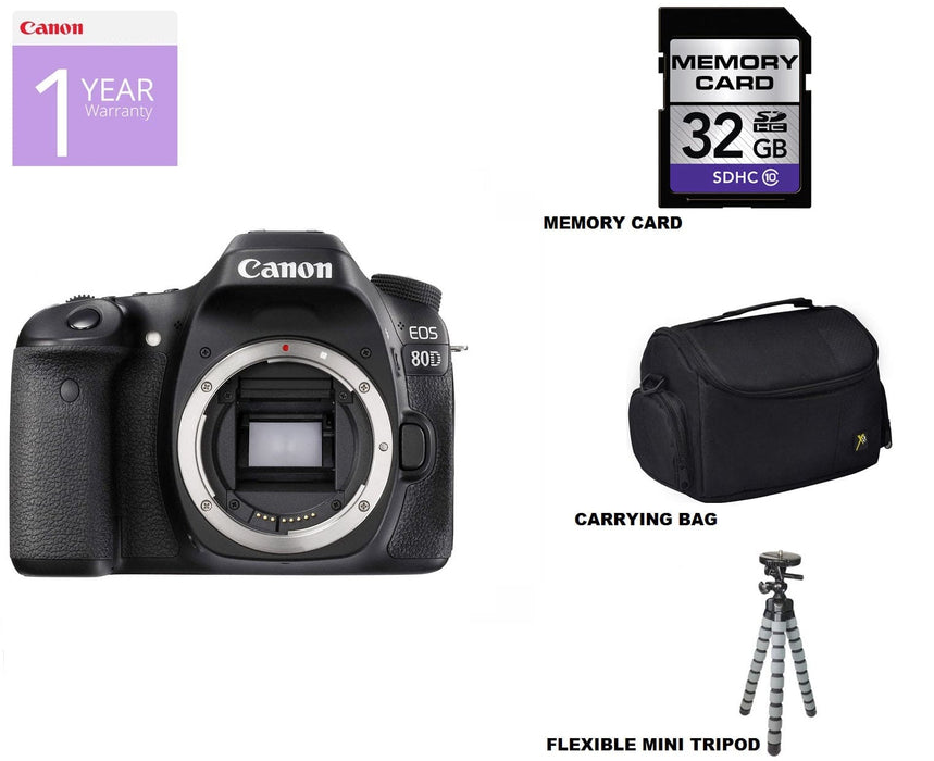 Canon EOS 80D DSLR Camera (Body Only) Starter Kit