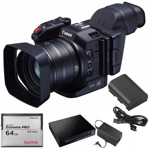 Canon XC10 Professional 4K Camcoder + 64GB CFast2.0 Card + R/Writer Set