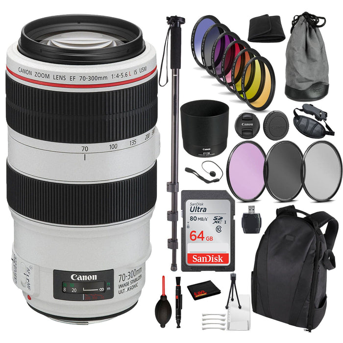 Canon EF 70-300mm f/4-5.6L is USM Zoom Lens Ultimate Bundle