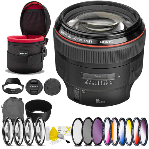 Canon EF 85mm f/1.2L II USM Lens with 72mm Filter Kit Bundle