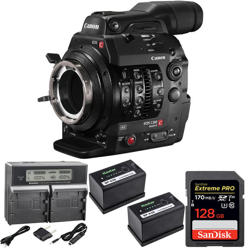 Canon Cinema EOS C300 Mark II Camcorder Body (PL Lens Mount) with Sandisk Extreme Pro 128GB Starter Package