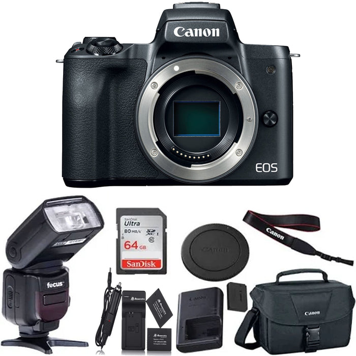 Canon EOS M50 Mirrorless Digital Camera (Body Only, Black) Starter Essential Bundle