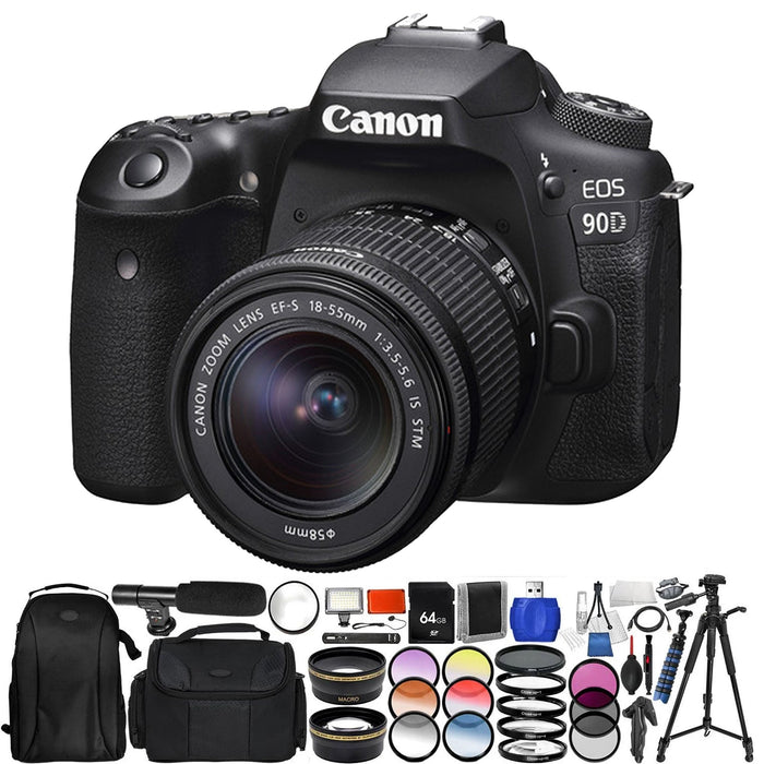 Canon EOS 90D DSLR Camera with 18-55mm Lens Pro Essential Bundle