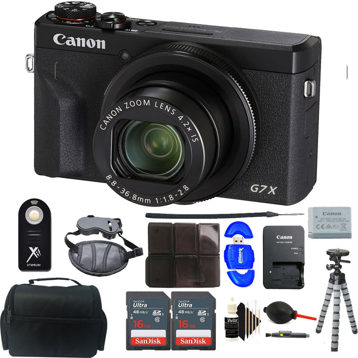 Canon PowerShot G7 X Mark III Digital Camera (Black) with 32GB Accessory Kit Black