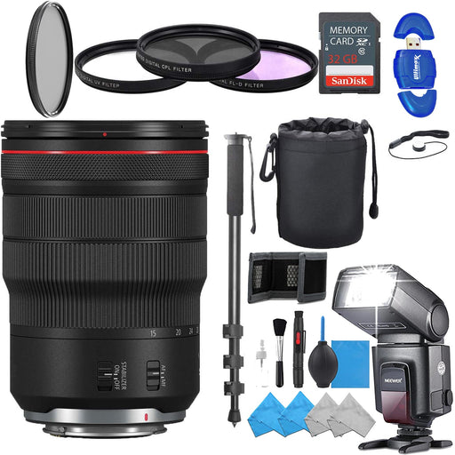 Canon RF 15-35mm f/2.8L IS USM Lens w/ Striker Bundle- Card Reader, Filter Set, Cleaning Kit, 72&quot; Monopod, Pro , Lens Pouch Bundle