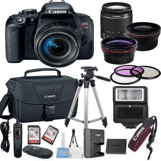 Canon EOS Rebel T7i/800D DSLR Camera with 18-55mm Lens, Filters, Bag, Memory Cards, Tripod &amp; More Bundle