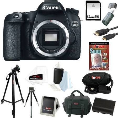 Canon EOS 70D/80 20.2 MP DSLR Camera Body with 64GB SDHC Accessory Bundle