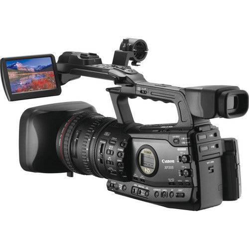 Canon XF-305 High Definition Pro Camcorder, Bundle with Video Bag, 2x Spare Battery, 64GB Compact