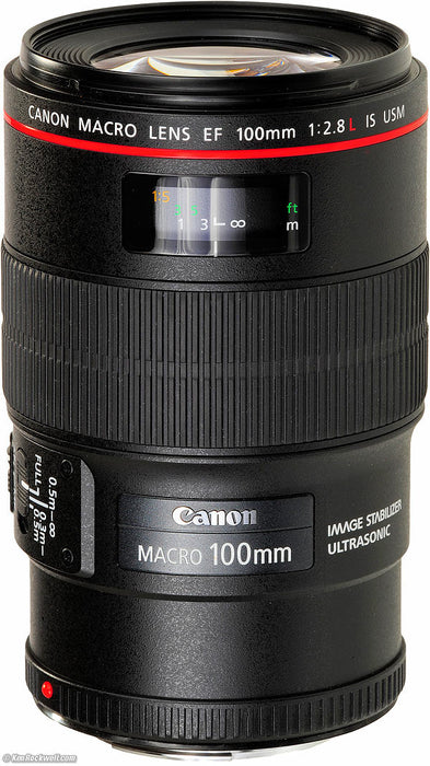 Canon EF 100mm f/2.8L Macro IS USM Lens with Sandisk 16GB | Backpack | Filter Kit &amp; Cleaning Kit