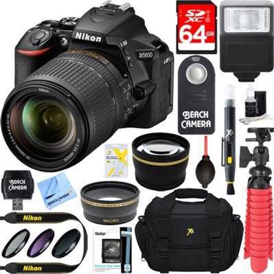 Nikon D5600 24.2MP DX-Format DSLR Camera + AF-S 18-140mm f/3.5-5.6G ED VR Lens + Accessory Bundle