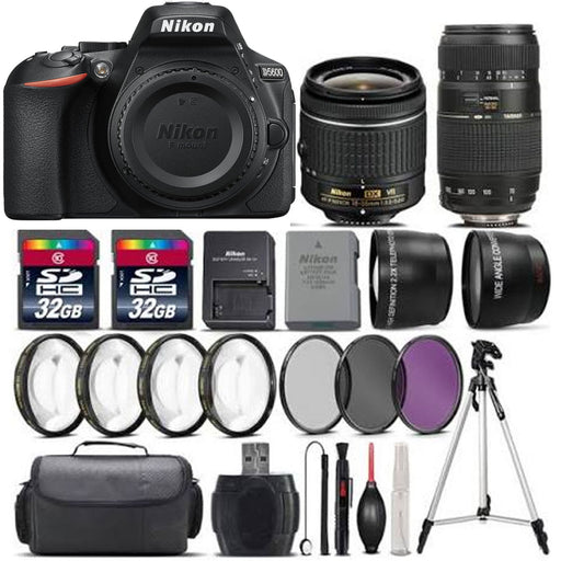 Nikon D5600 DSLR Camera with 18-55mm VR Lens + 70-300 Lens + 64GB Bundle Kit