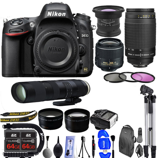 Nikon D610 DSLR SLR Digital Camera Ultimate Lens Bundle