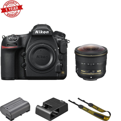 Nikon D850 FX-format Digital SLR Camera Body w/ AF-S FISHEYE NIKKOR 8-15mm f/3.5-4.5E ED Lens