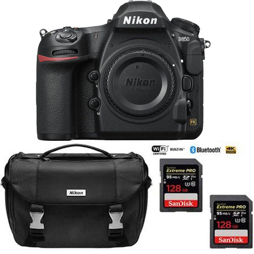 Nikon D850 45.7MP Full-Frame FX DSLR Camera (Body) with Dual 128GB Pro Memory Cards