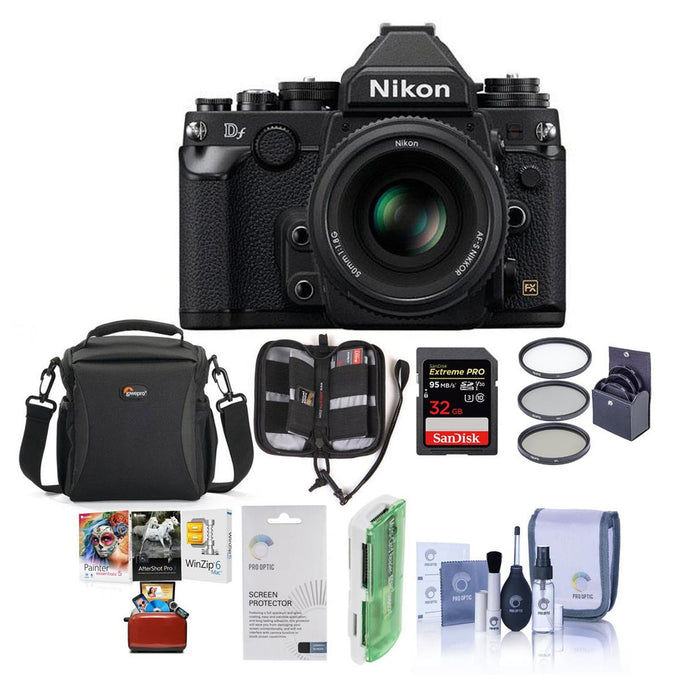 Nikon Df FX-format Digital SLR Camera Kit with AF-S NIKKOR 50mm f/1.8G - Bundle with Camera Case, 32GB SDHC Card, 58mm UV