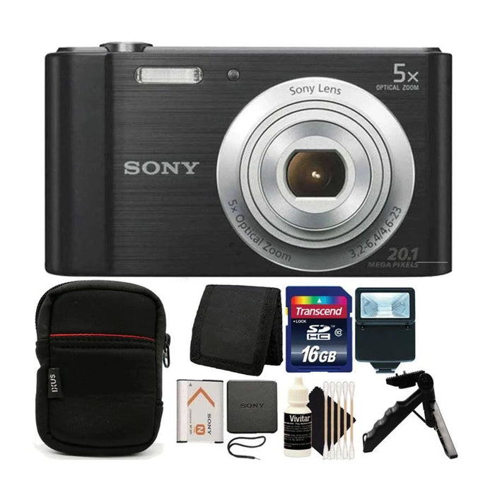 Sony Cyber-shot DSC-W800 Digital Camera (Black) Starter Package