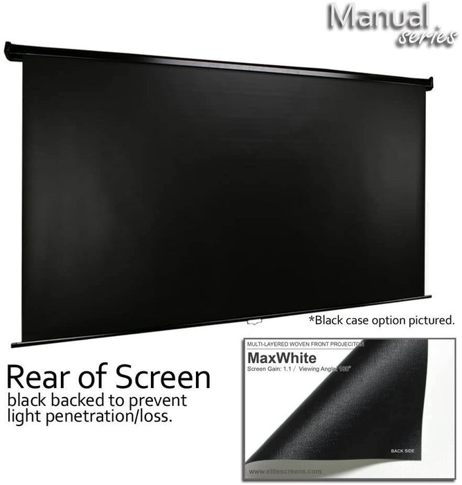 Elite Screens Manual Series, 120-INCH 16:9, Pull Down Manual Projector Screen with AUTO LOCK, Movie Home Theater 8K / 4K Ultra HD 3D Ready