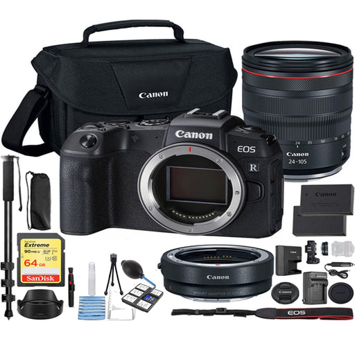 Canon EOS RP Mirrorless Digital Camera with 24-105mm Lens | Adapter | Spare Battery and More