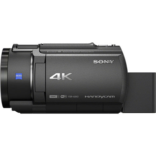 Sony FDR-AX43 UHD 4K Handycam Camcorder with Spare Battery &amp; Dual Charger Pro Bundle