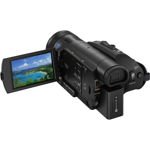 Sony FDR-AX700 4K Camcorder w/ Microphone Kit | LED Light | Spare Battery &amp; More Mega Bundle