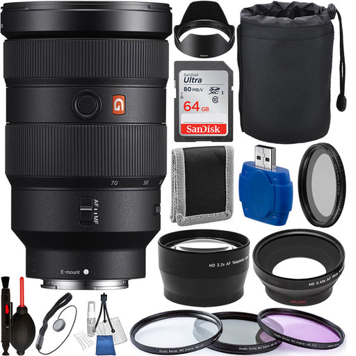 Sony FE 24-70mm f/2.8 GM Lens with Sandisk 64GB | 82MM ND Filter | Filter Kit &amp; MORE