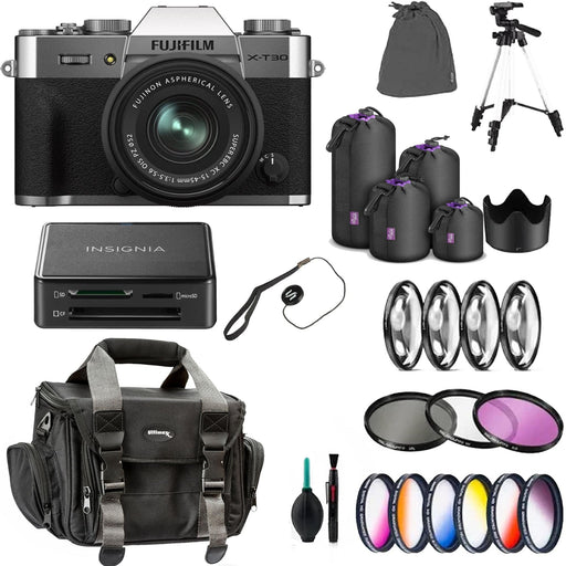 FUJIFILM X-T30 II Mirrorless Camera with 15-45mm LensW/ Professional Color Filter Kit &amp; More